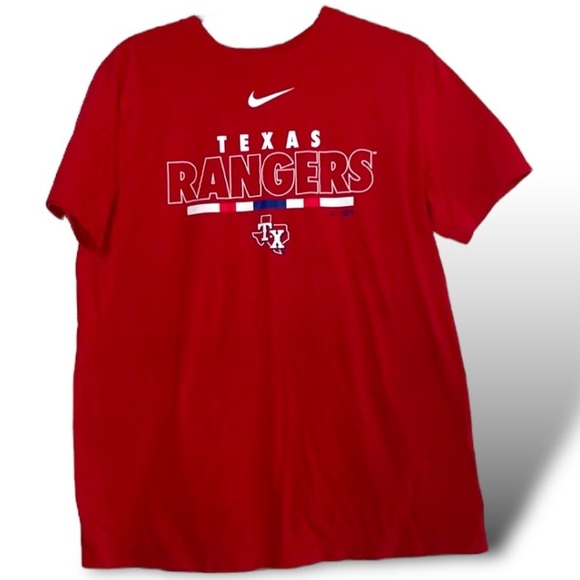 Nike Tee Texas rangers Logo size Medium M Men’s T-Shirt Red short sleeve - Picture 1 of 10